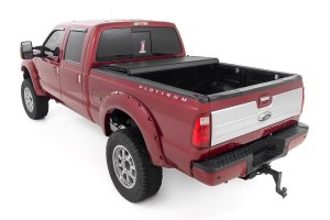 Ford F-350 Super Duty Hard Tri-Fold Flip Up Bed Cover - Rough Country - Rough Country - '99-'16